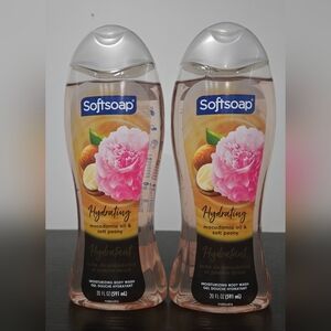 2 Softsoap Hydrating Macadamia Oil & Soft Peony Body Wash 20oz ea